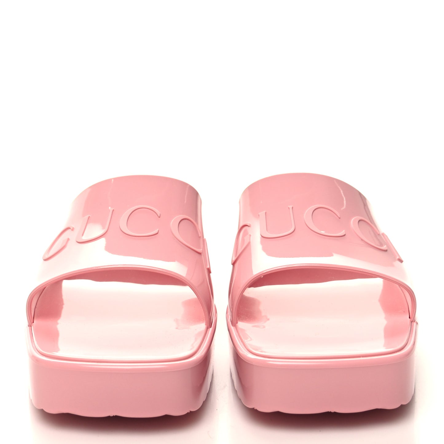 Rubber Gucci Logo Womens Platform 20/60mm Slide Sandals 40 Wild Rose