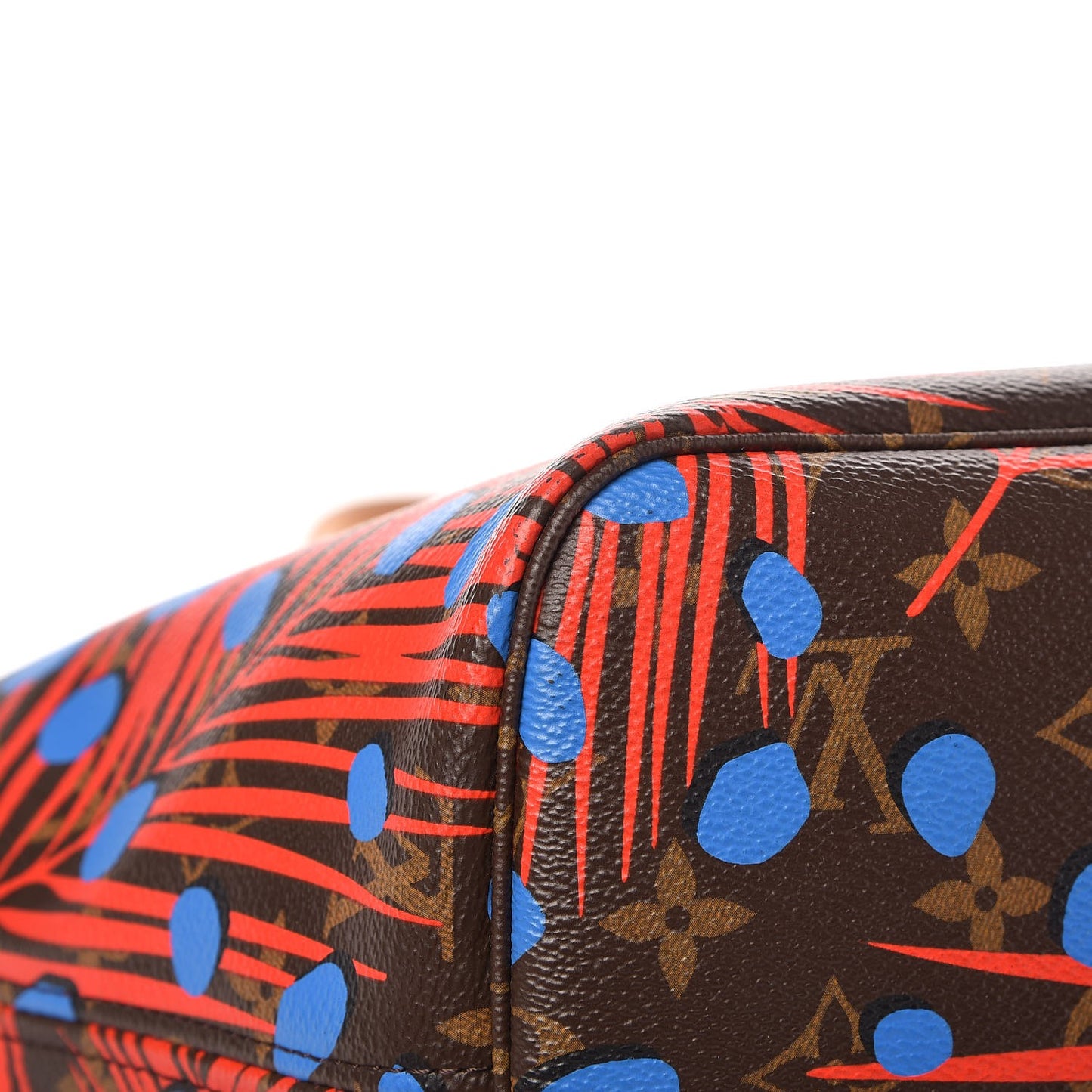 Monogram Jungle Dots Neo Neverfull MM Coquelicot Denim