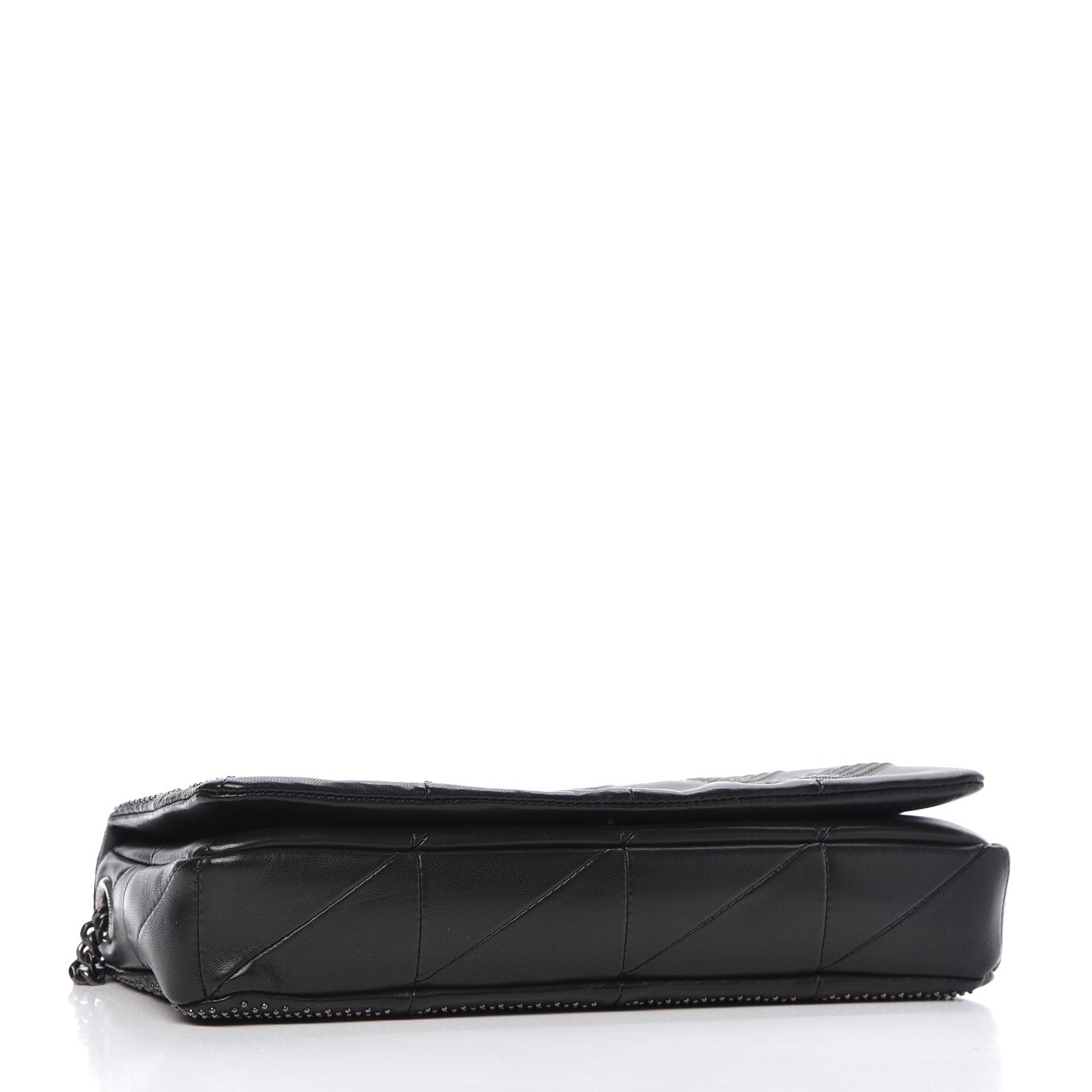Saint Laurent Lambskin Patchwork Micro Stud Monogram Medium Jamie Baguette Black 4 of 9