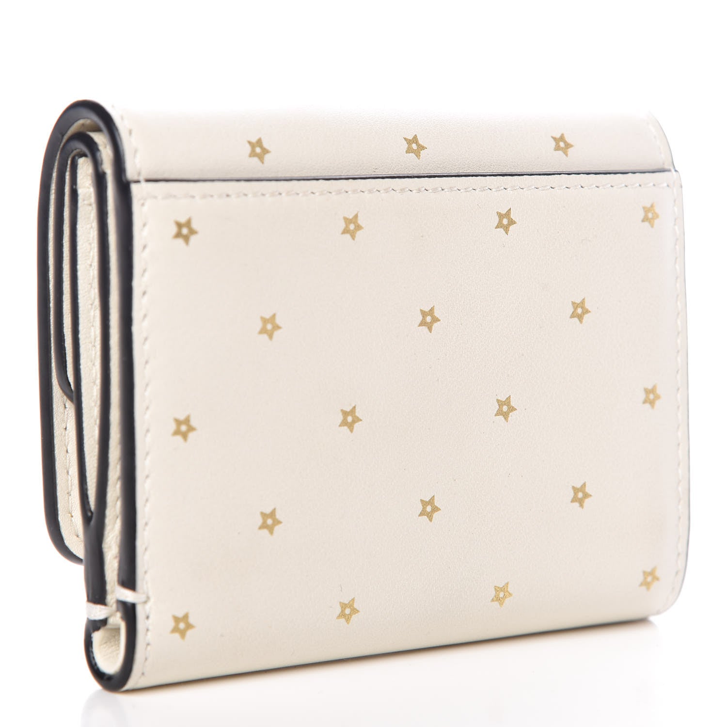 Christian Dior Calfskin Embossed Stars Medium Wallet White Multi 3 of 7