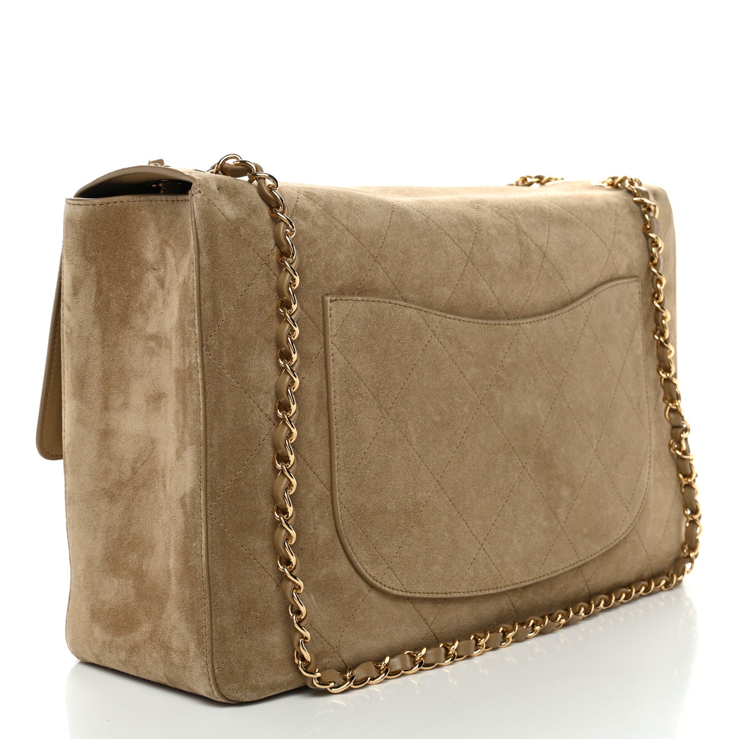 Chanel Suede Calfskin Souplissimo Maxi Flap Dark Beige 2 of 9