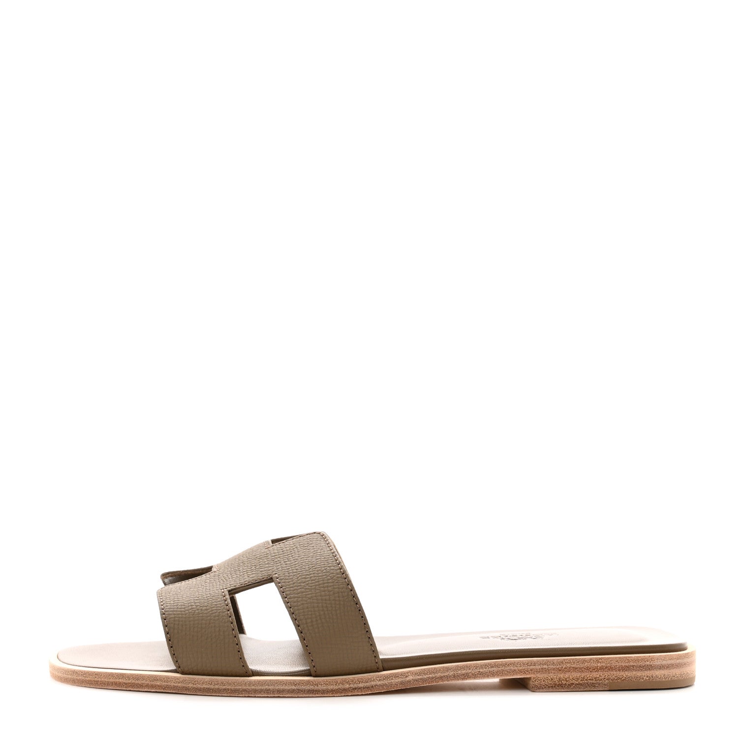Hermes Epsom Oran Sandals 37 Etoupe 1 of 9