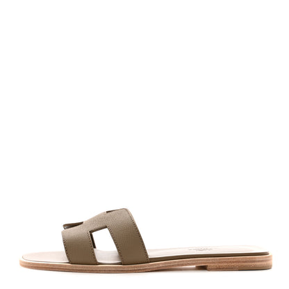 Hermes Epsom Oran Sandals 37 Etoupe 1 of 9