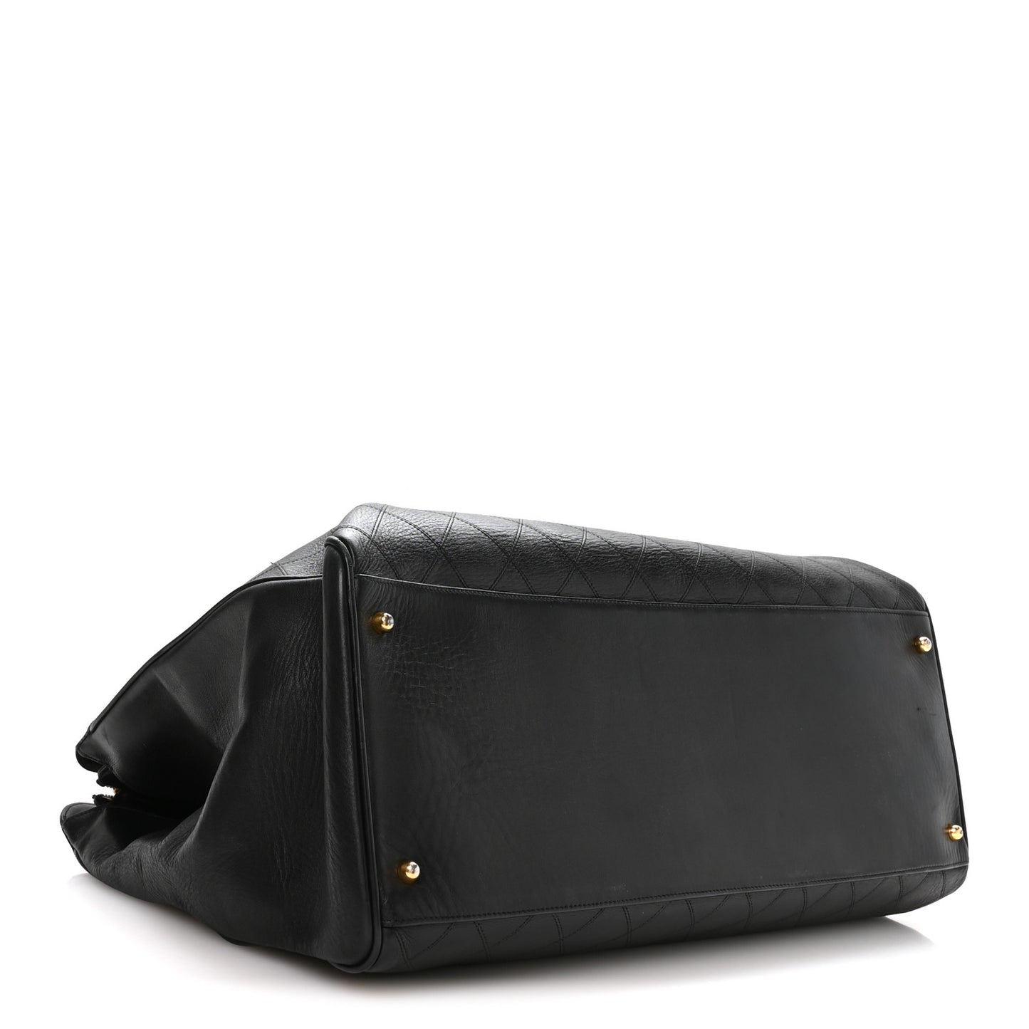 Calfskin Stitched XL Weekender Black