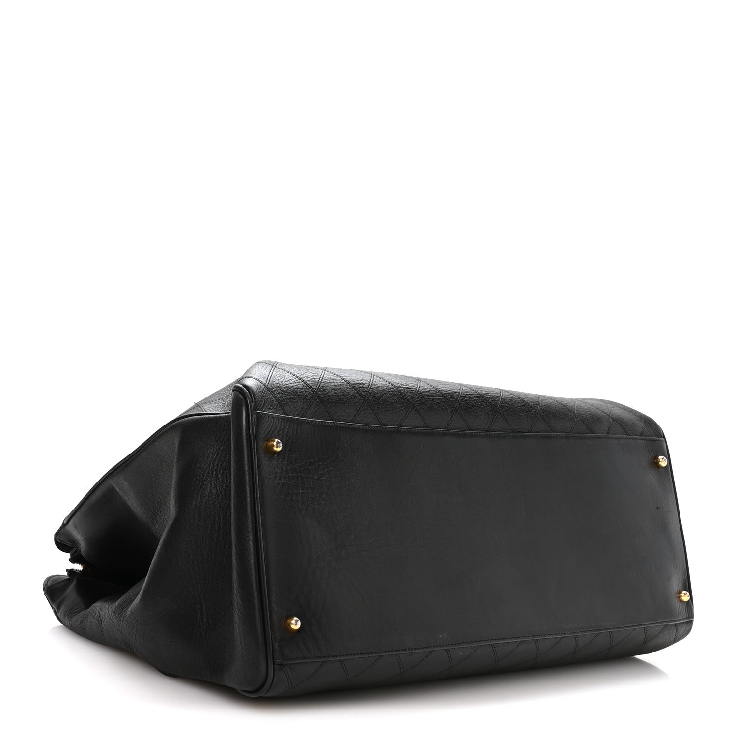 Chanel Calfskin Stitched XL Weekender Black 4 of 10