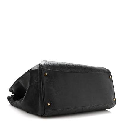 Chanel Calfskin Stitched XL Weekender Black 4 of 10