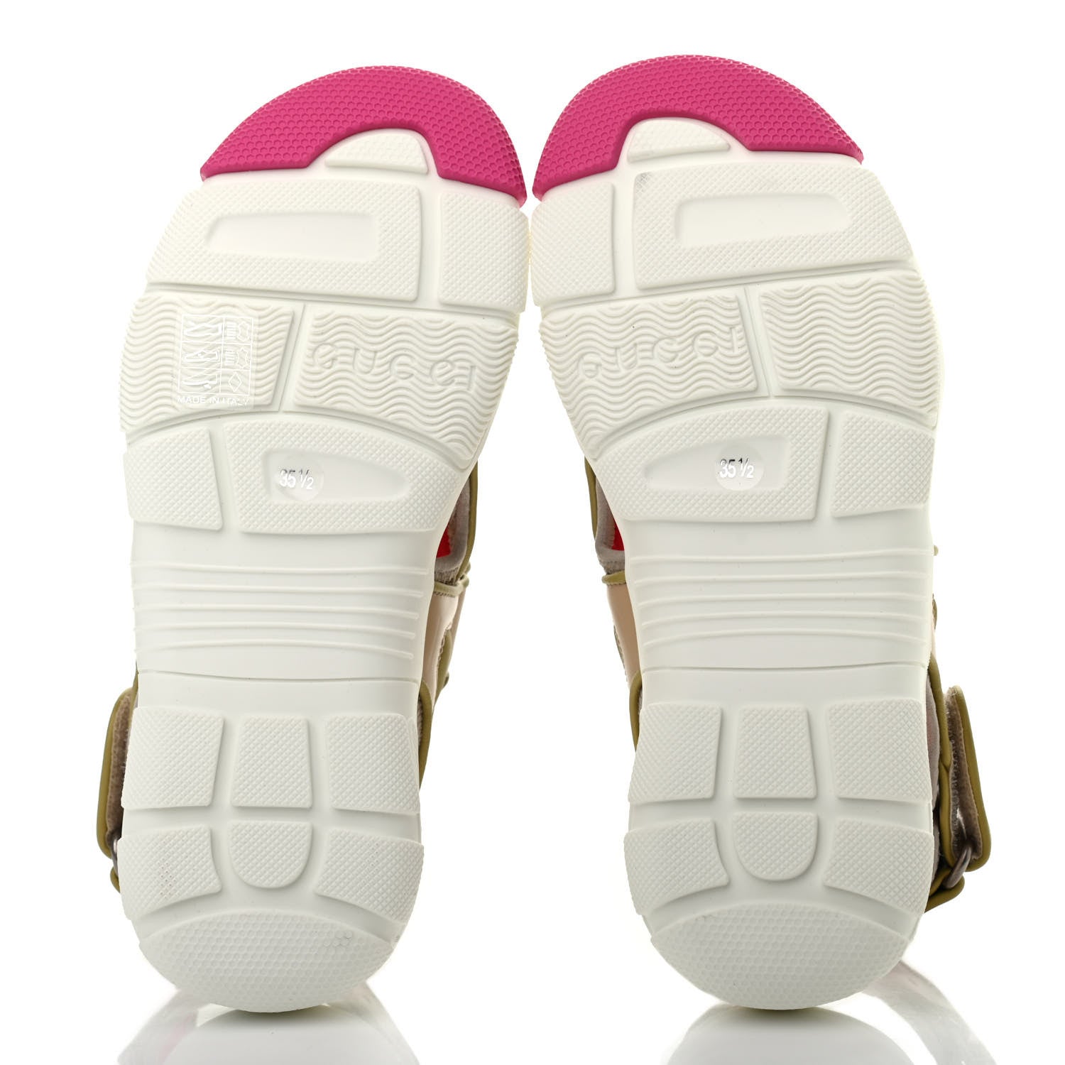 Gucci Mesh Fabric Tinsel Sport Sandals 35.5 Loess Sand Box Pink 4 of 5