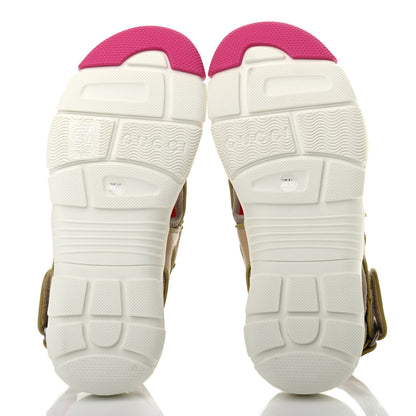 Gucci Mesh Fabric Tinsel Sport Sandals 35.5 Loess Sand Box Pink 4 of 5