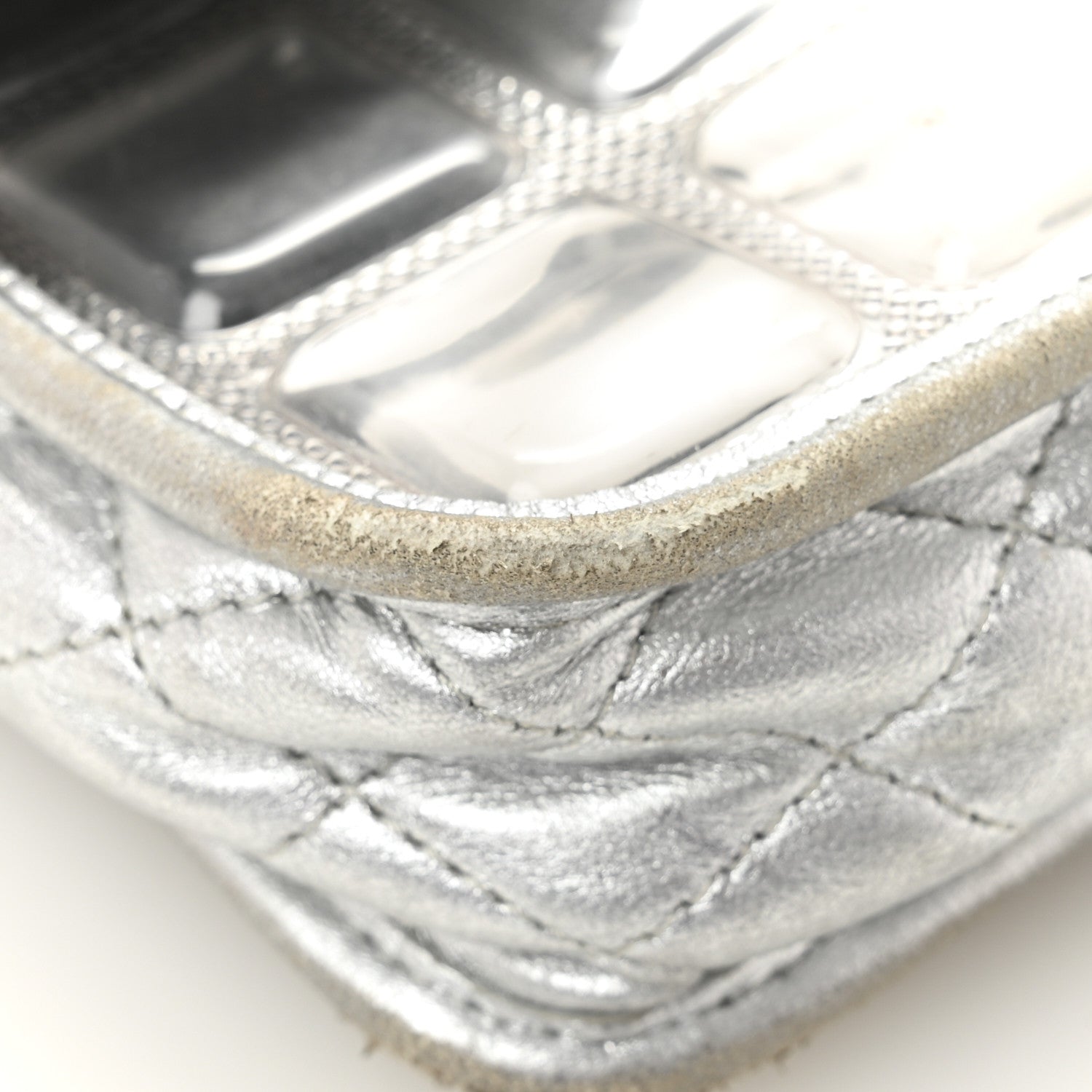 Chanel Vinyl Large Ice Cube Flap Silver 15 of 16