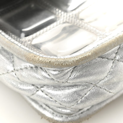 Chanel Vinyl Large Ice Cube Flap Silver 15 of 16