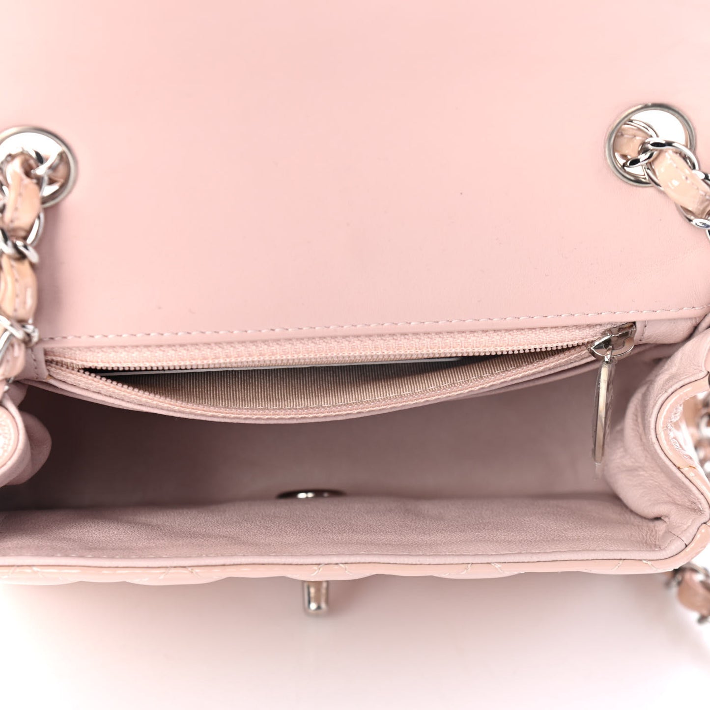 Patent Quilted Mini Square Flap Pink