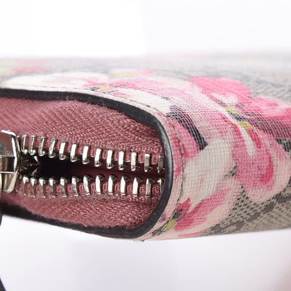 Gucci GG Supreme Monogram Blooms Zip Around Wallet Beige Multicolor Dry Rose 9 of 14