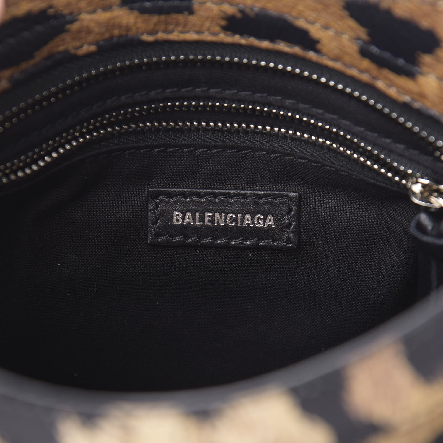 Balenciaga Smooth Calfskin Leopard Print Classic Silver Hardware Mini City Beige 6 of 10