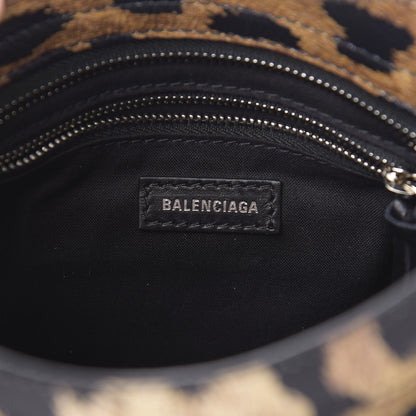Balenciaga Smooth Calfskin Leopard Print Classic Silver Hardware Mini City Beige 6 of 10