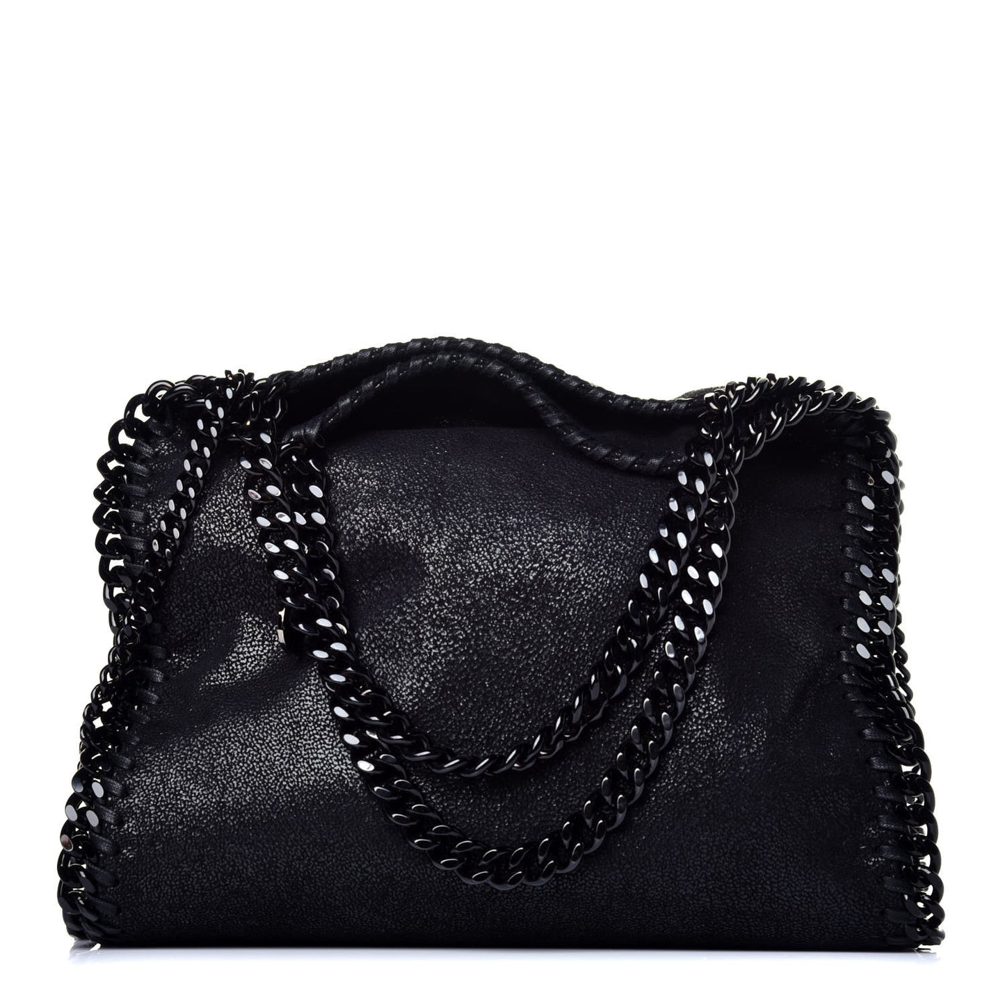 Shaggy Deer Mini Falabella Fold Over Tote Black