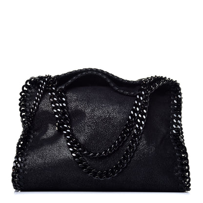 Stella McCartney Shaggy Deer Mini Falabella Fold Over Tote Black 1 of 8