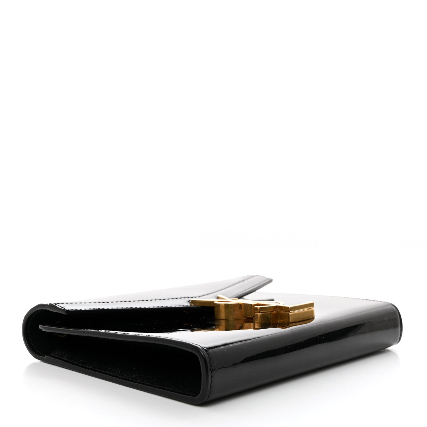 Saint Laurent Patent Monogram Cassandra Chain Wallet Black 4 of 10