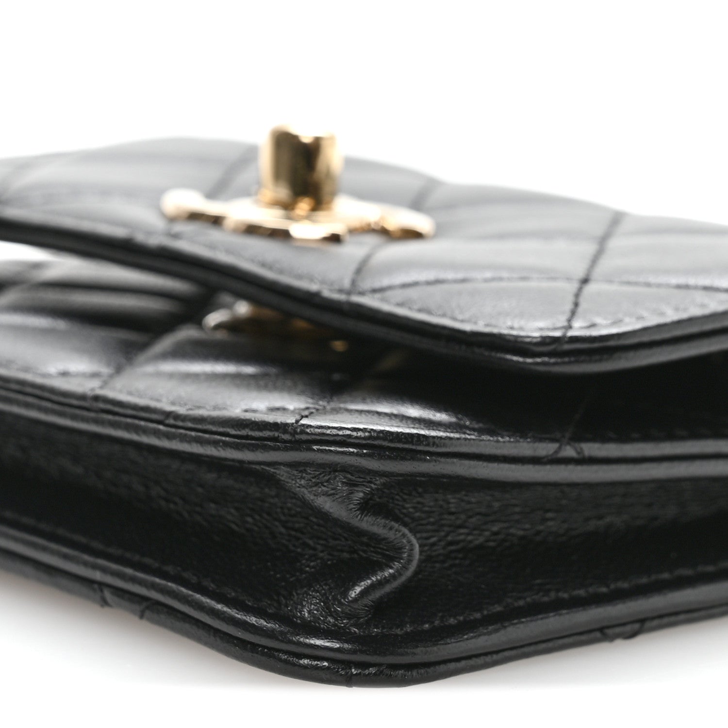 Chanel Lambskin Quilted Trendy CC Card Holder On Chain Black 21 of 23