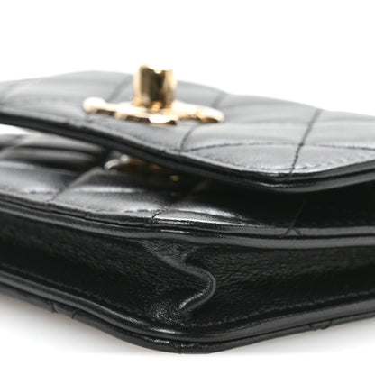 Chanel Lambskin Quilted Trendy CC Card Holder On Chain Black 21 of 23
