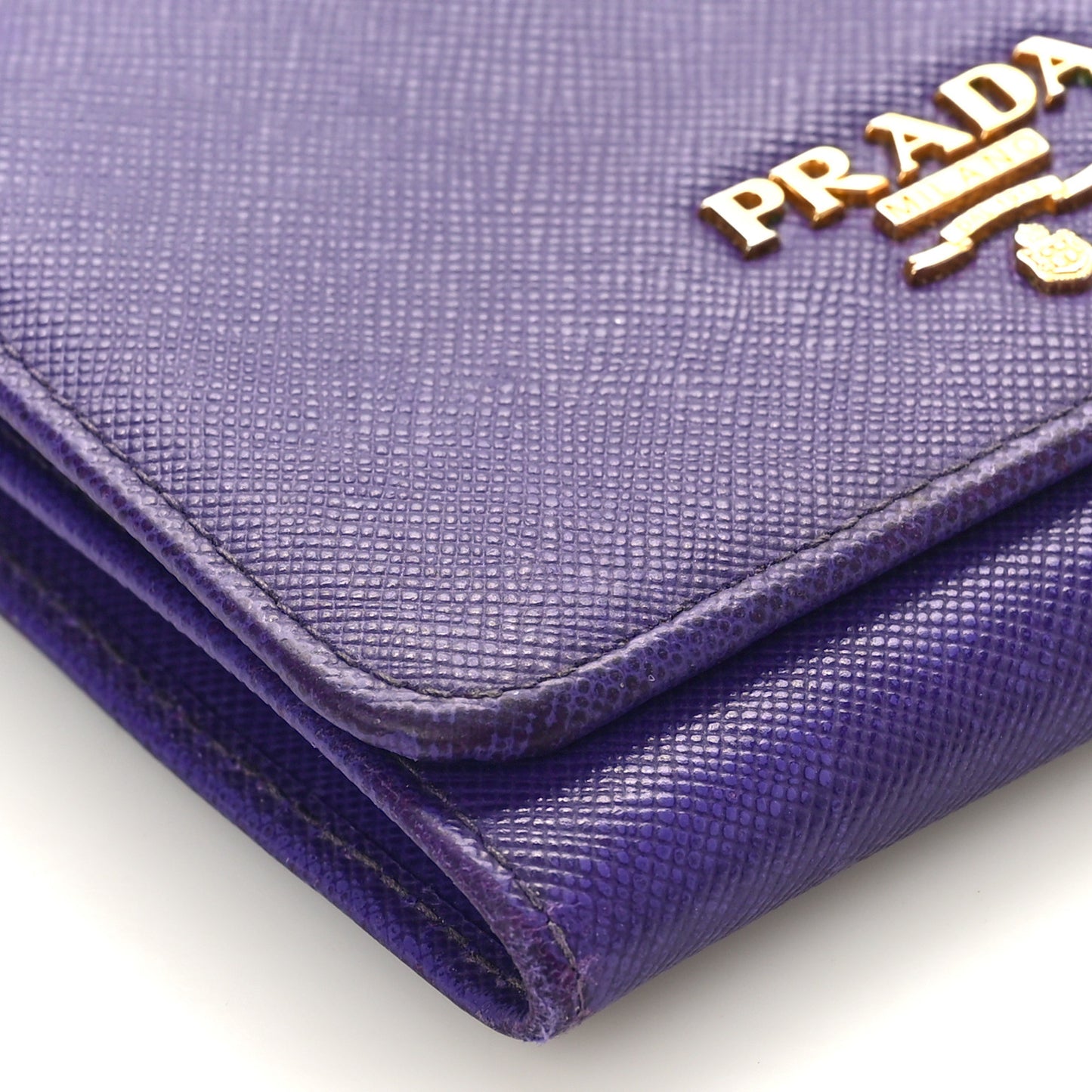 Saffiano Metal Tri-Fold Compact Wallet Viola