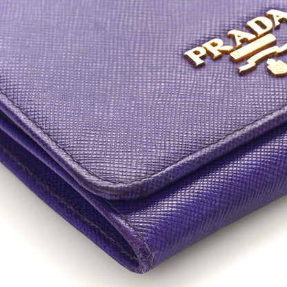 Prada Saffiano Metal Tri-Fold Compact Wallet Viola 8 of 10