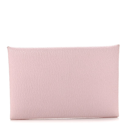 Hermes Chevre Mysore Calvi Card Case Rose Darling 1 of 10