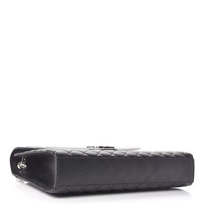 Saint Laurent Grain De Poudre Textured Mixed Matelasse Large Triquilt Monogram Satchel Black 4 of 11