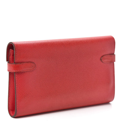 Hermes Epsom Kelly Longue Wallet Rouge Casaque 3 of 7