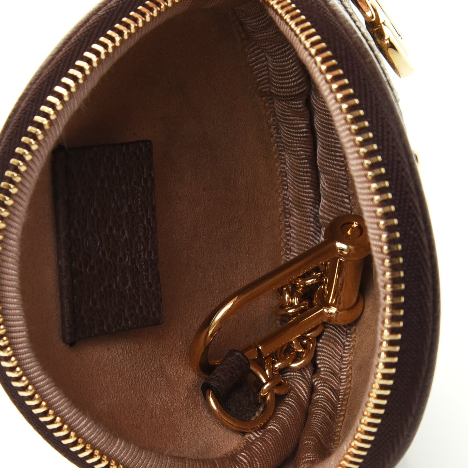Gucci GG Supreme Monogram Web Ophidia Round Coin Purse Beige New Acero 4 of 4
