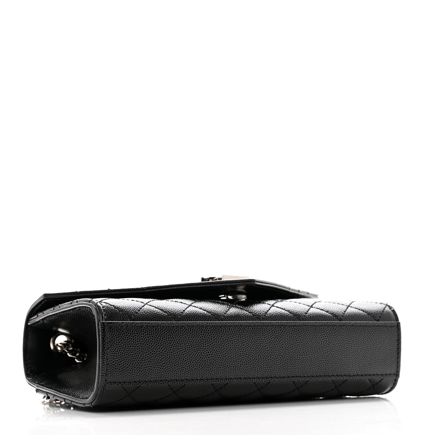 Saint Laurent Grain De Poudre Textured Mixed Matelasse Triquilt Small Monogram Satchel Black 4 of 12