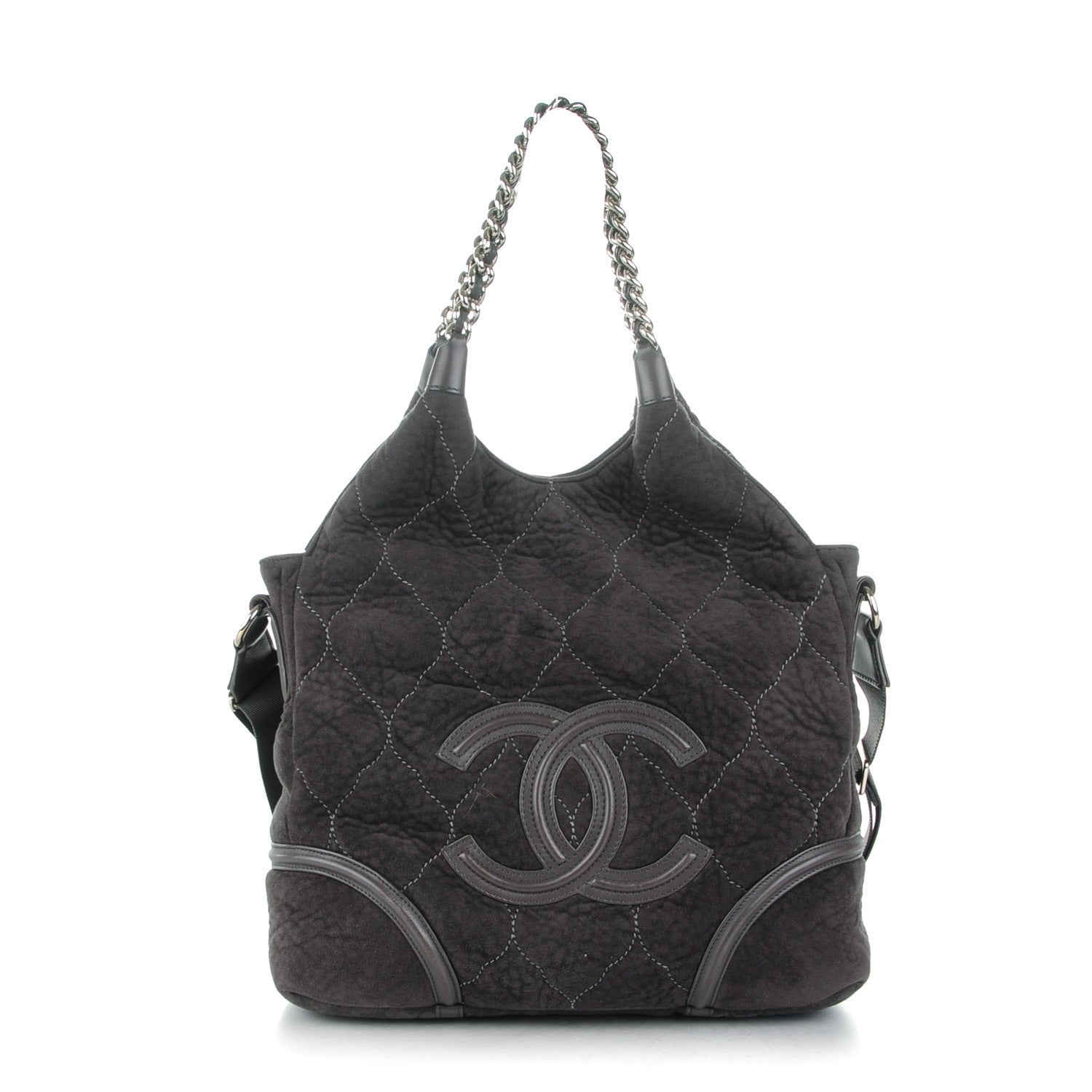 Chanel Microsuede Quilted Rodeo Drive Hobo Black 1 of 7