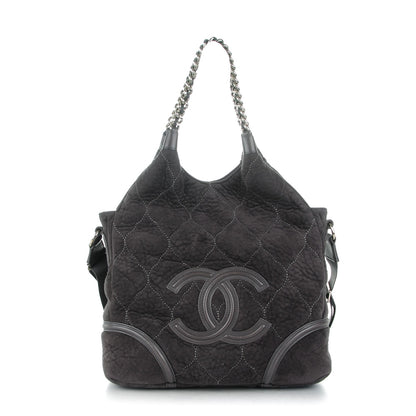 Chanel Microsuede Quilted Rodeo Drive Hobo Black 1 of 7