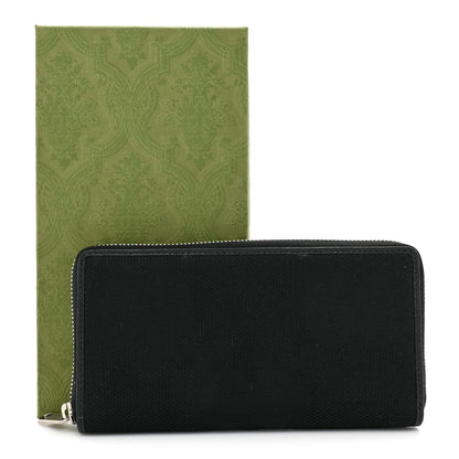 Gucci Canvas Monogram Jumbo GG Textured Dollar Calfskin Continental Wallet Black 13 of 13