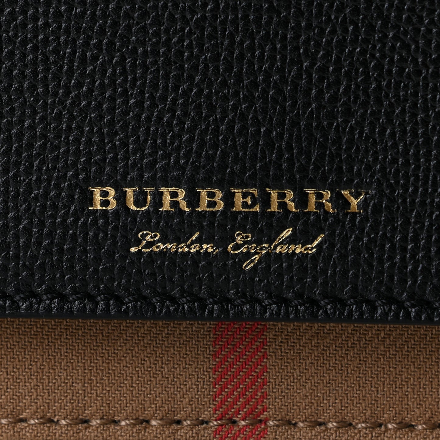 Derby Calfskin House Check Wallet On Chain Black