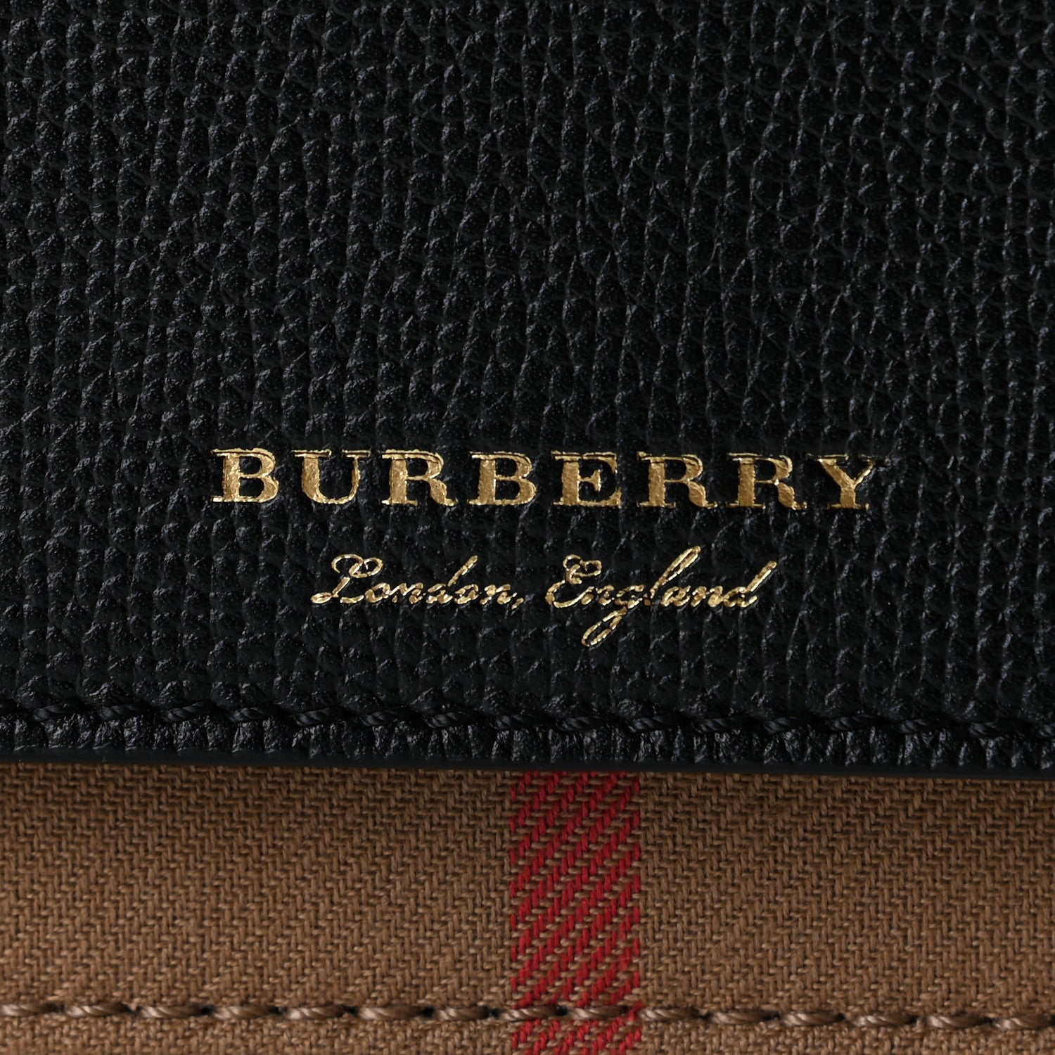 Burberry Derby Calfskin House Check Wallet On Chain Black 7 of 8