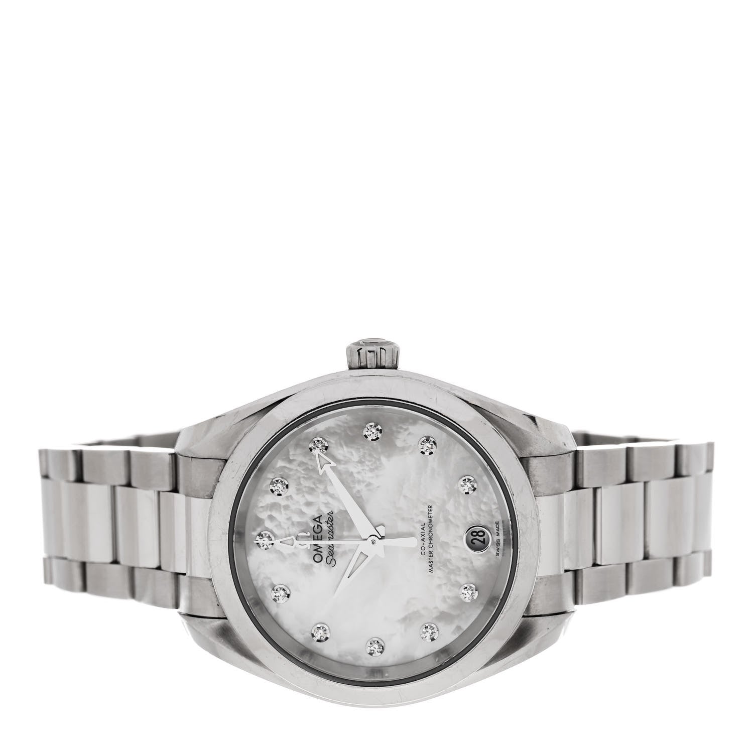 Omega Stainless Steel Diamond Mother of Pearl 34mm Seamaster Aqua Terra Co-Axial Master Chronometer Automatic Watch 220.10.34.20.55.001 2 of 5