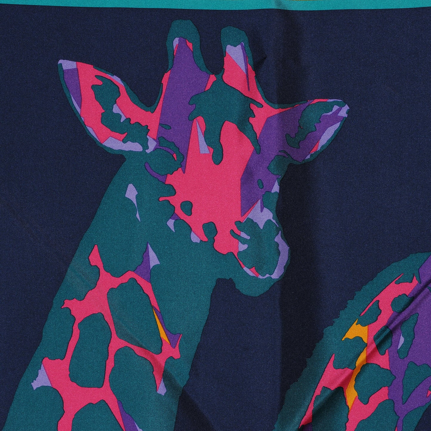 Silk Leopard Giraffe Pompons Scarf