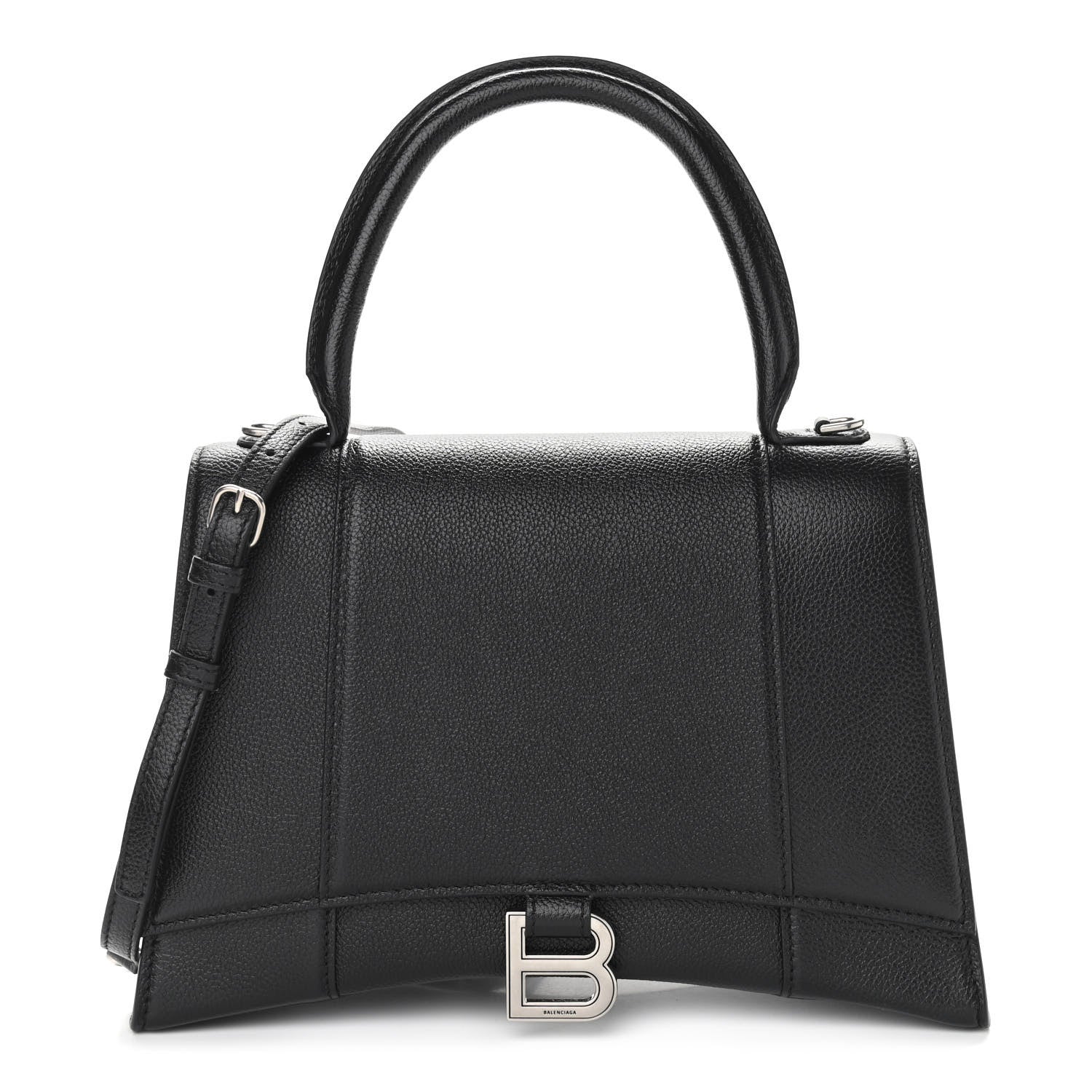 Balenciaga Grained Calfskin Medium Hourglass Top Handle Bag Black 1 of 10