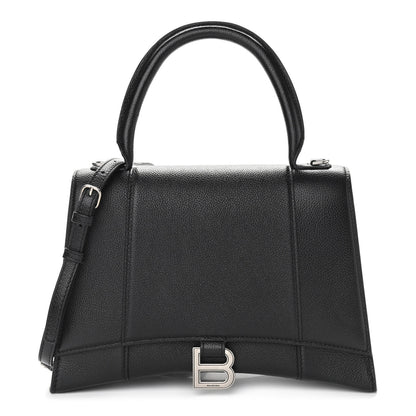 Balenciaga Grained Calfskin Medium Hourglass Top Handle Bag Black 1 of 10