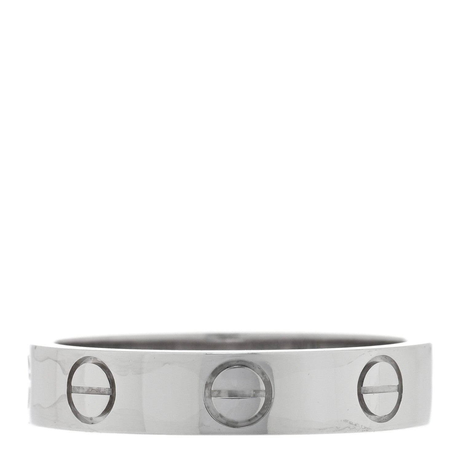 Cartier 18K White Gold 3.5mm LOVE Wedding Band Ring 48 4.5 3 of 4