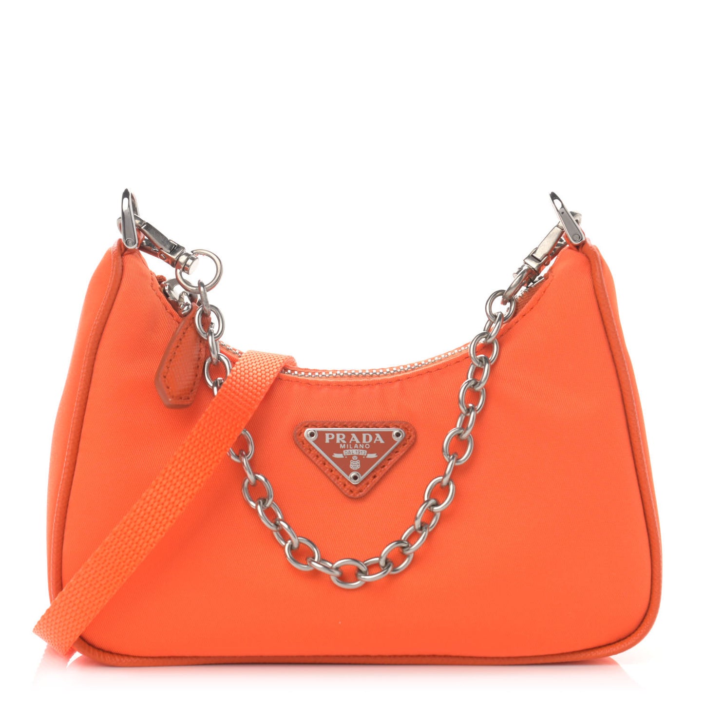 Tessuto Nylon Saffiano Mini Re-Edition 2000 Shoulder Bag Arancio