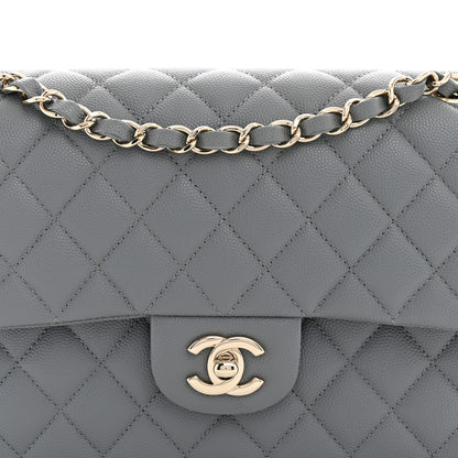 Chanel Caviar Quilted Medium Double Flap Grey 8 of 11