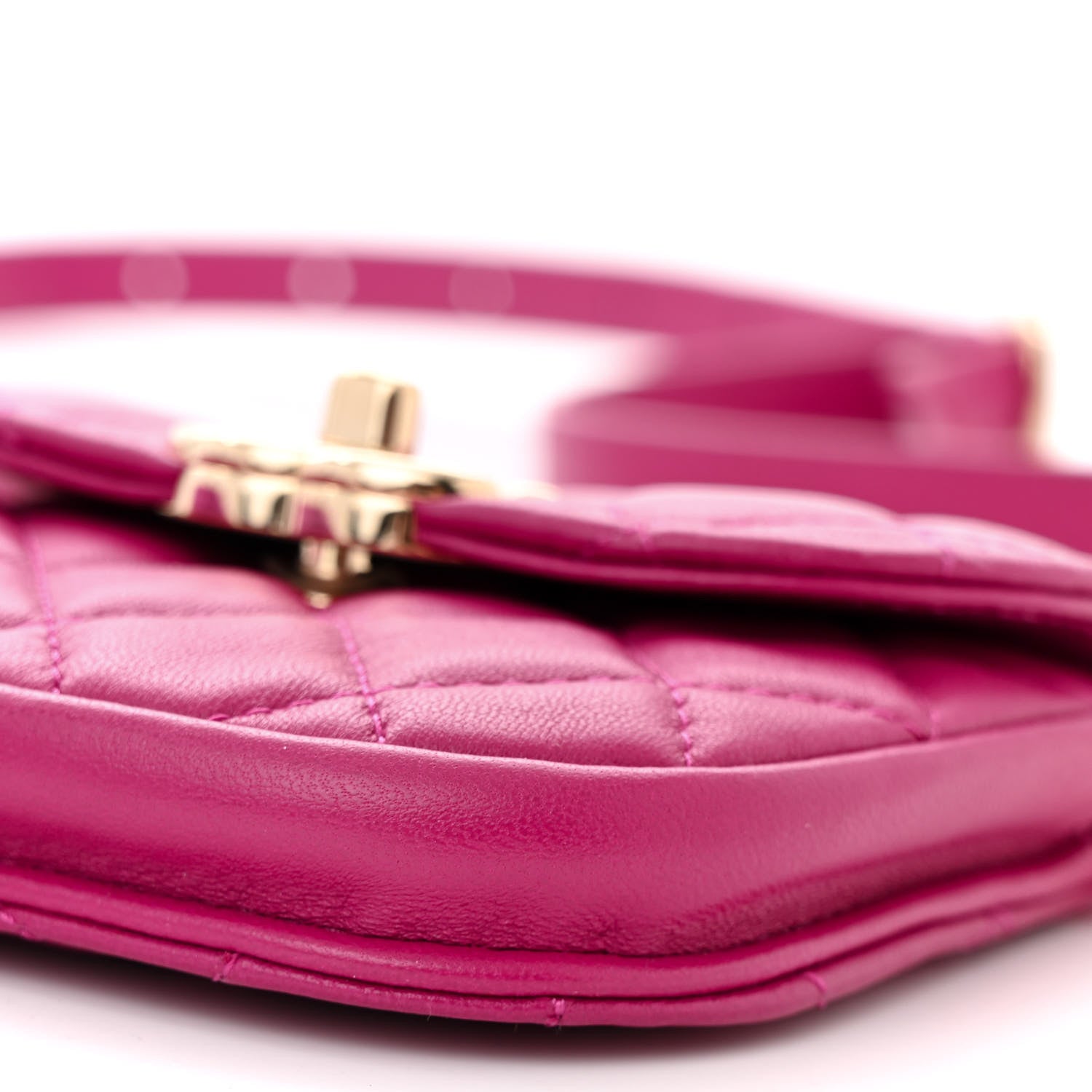 Chanel Tweed Lambskin Quilted Waist Bag With Coin Purse Fuchsia 12 of 15