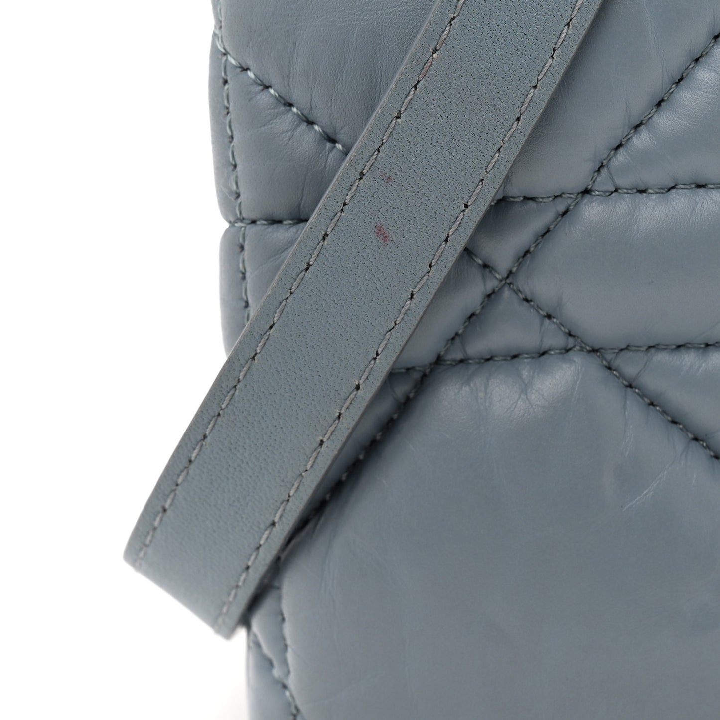 Lambskin Macrocannage Mini Dior Caro Bag Cloud Blue