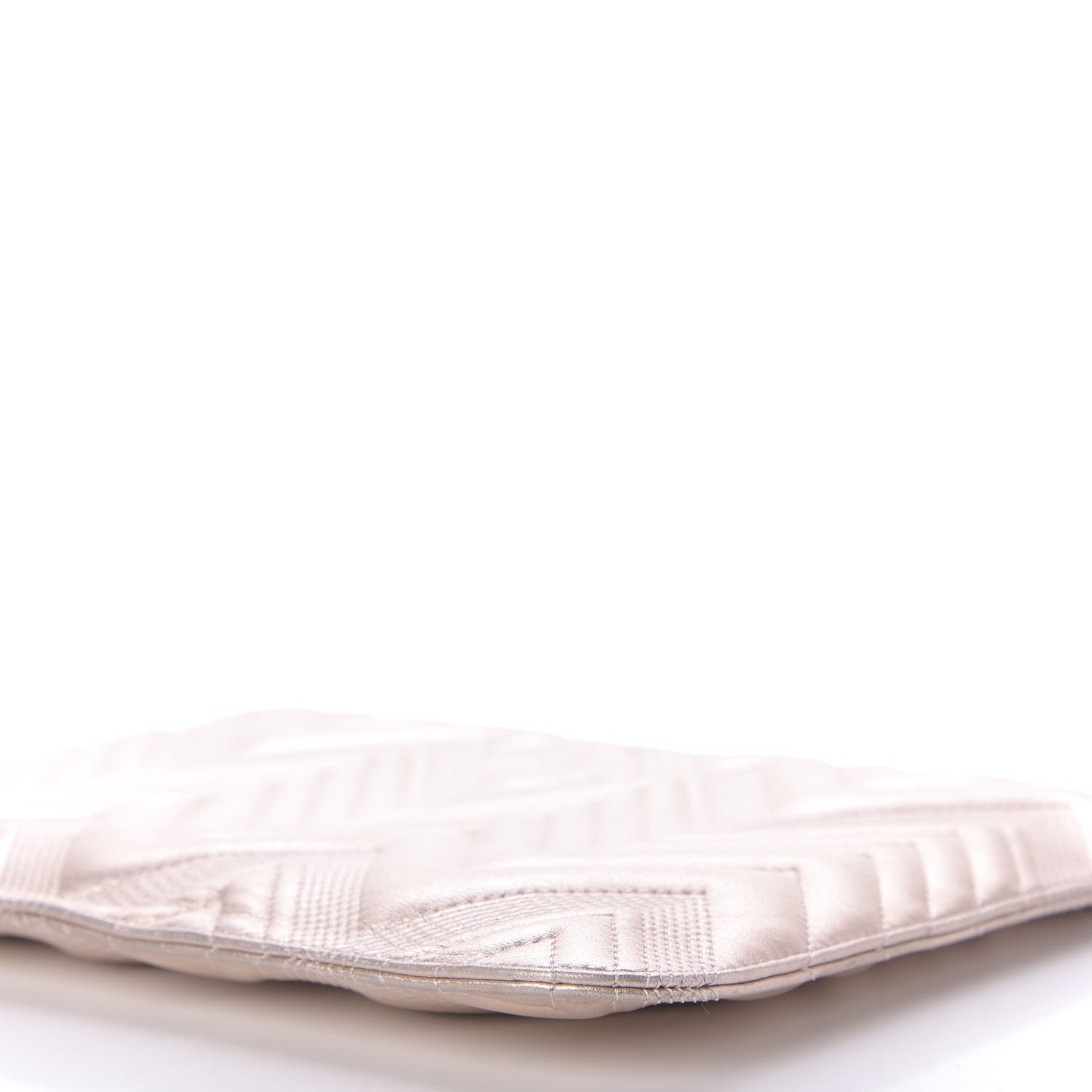 Chanel Metallic Lambskin Chevron Quilted Medium Cosmetic Case 7 of 9