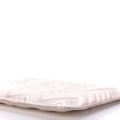 Chanel Metallic Lambskin Chevron Quilted Medium Cosmetic Case 7 of 9