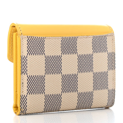 Louis Vuitton Damier Azur Zoe Wallet Jaune Pale 3 of 9