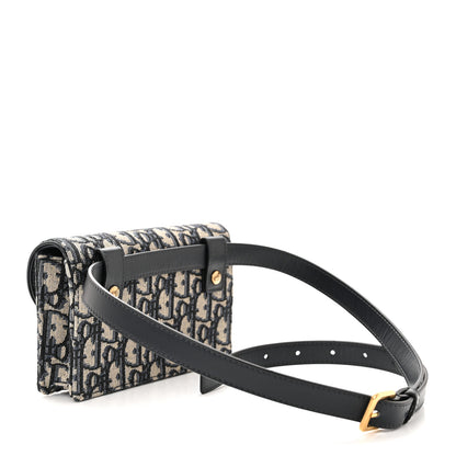 Christian Dior Oblique Saddle Belt Bag Blue 3 of 12