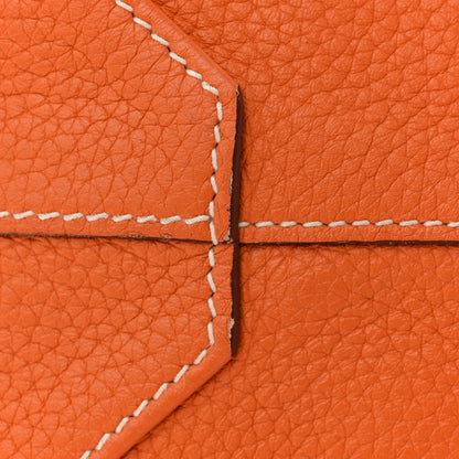 Hermes Taurillon Clemence Double Sens 45 Reversible Tote Orange Gold 11 of 22