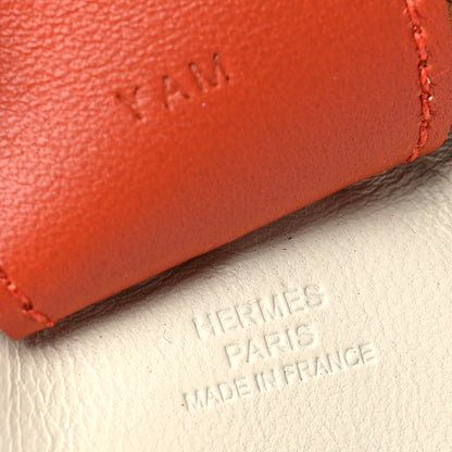 Hermes Milo Lambskin Grigri Rodeo Horse Bag Charm GM Craie Sesame Cornaline 3 of 3